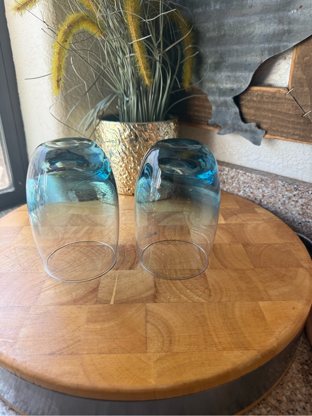 Krosno Blue Glass Stemless Tumbler - Picture 4 of 6